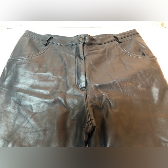 Dark Royal Blue leather trousers - Picture 3 of 5